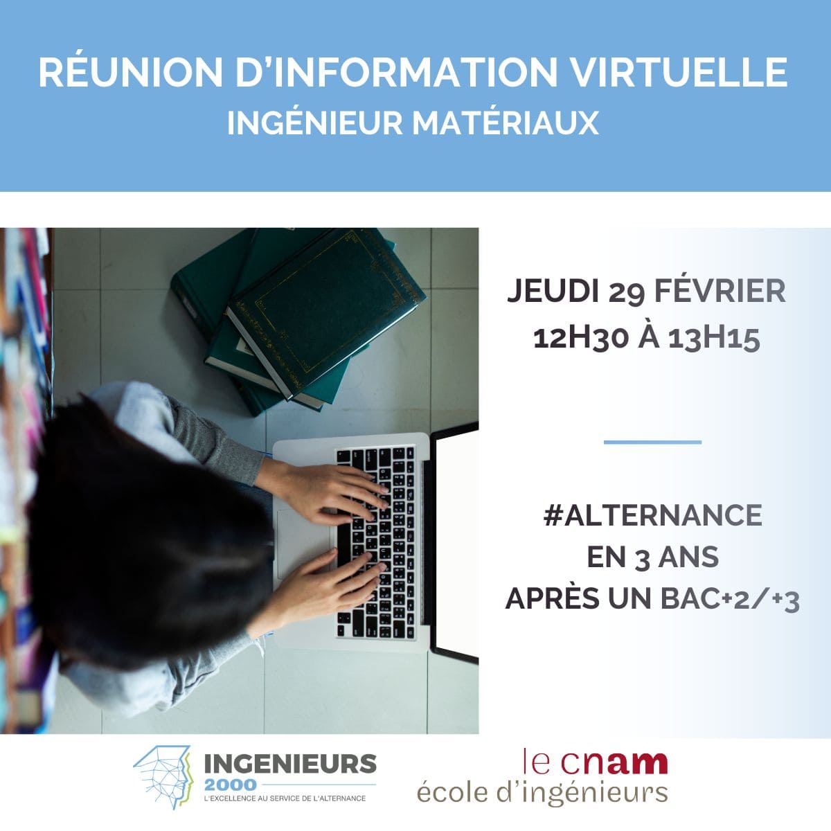 Réunion d’Information virtuelle dédiée à la formation Ingénieur Matériaux