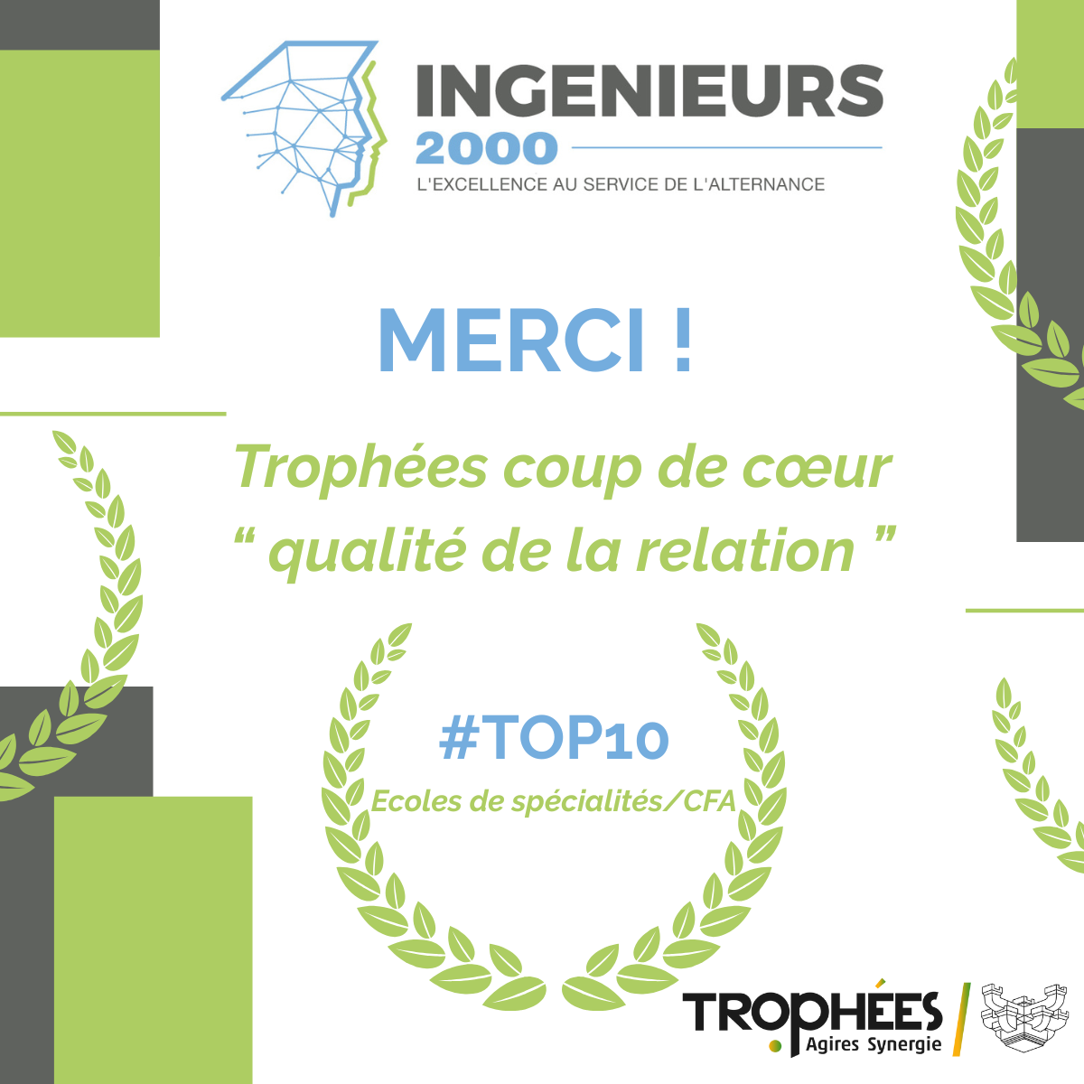 Trophées Agires-Synergie : Ingénieurs 2000 dans le Top 10 !